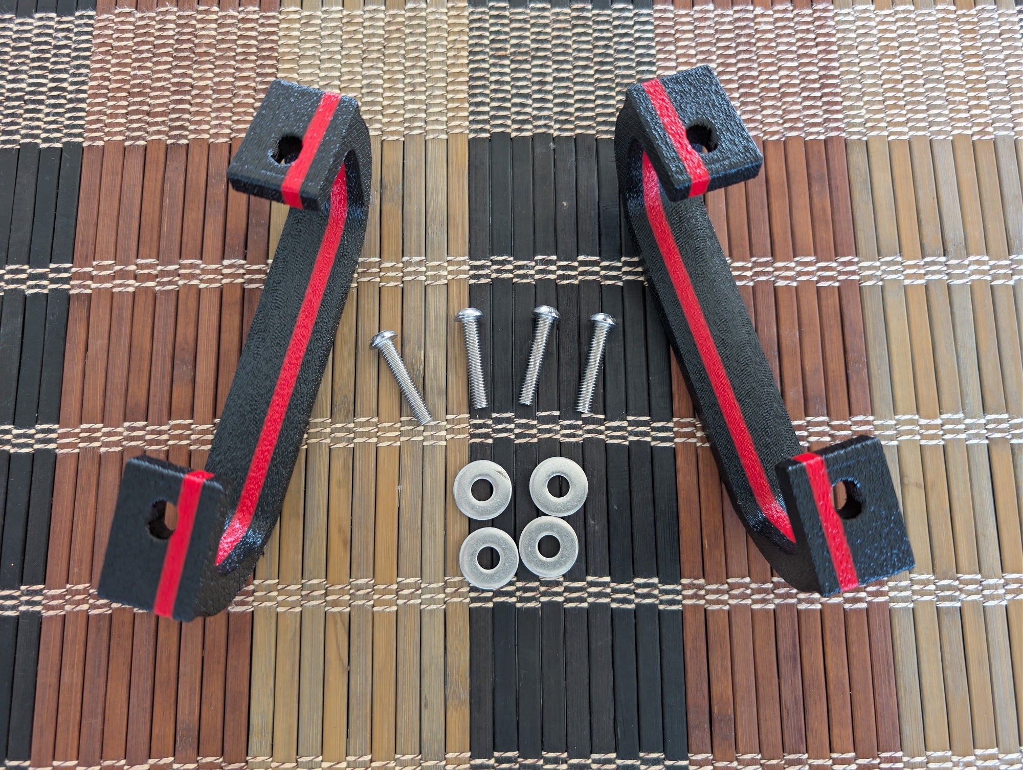 Premium Pair Handle Kit — Black/Red Stripe