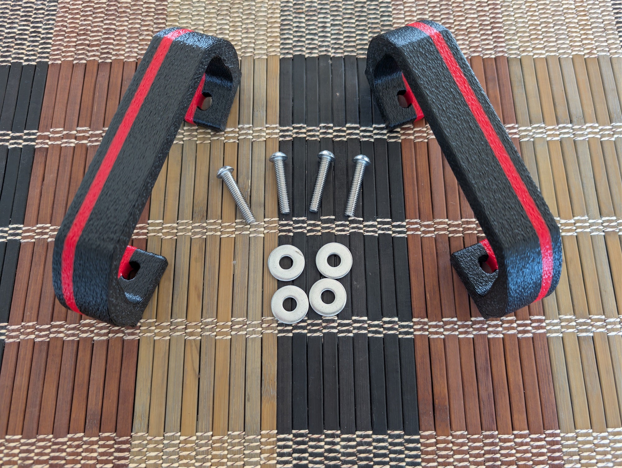 Premium Pair Handle Kit — Black/Red Stripe