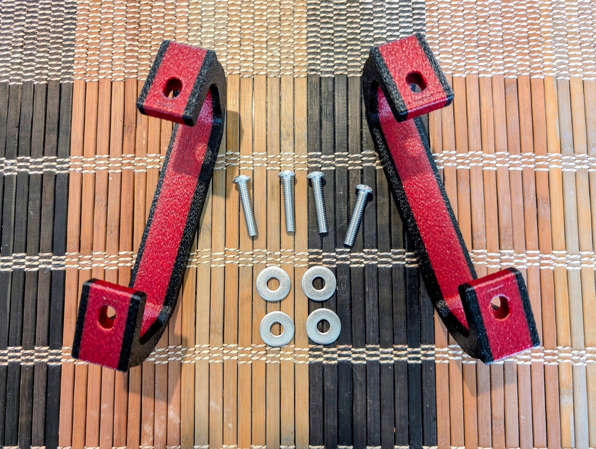Premium Pair Handle Kit — Black/WineRed-Center