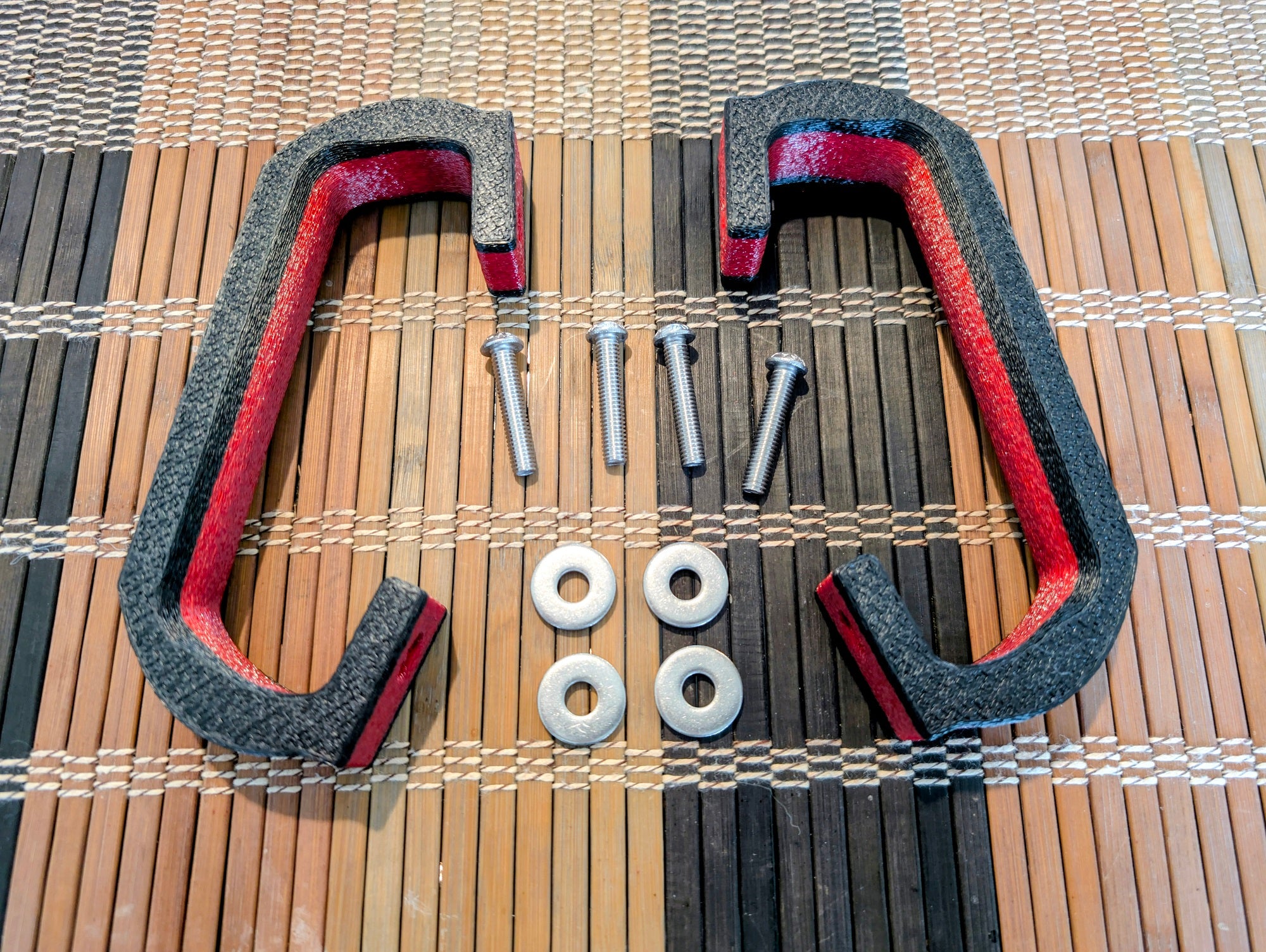 Premium Pair Handle Kit — Black/WineRed-Center