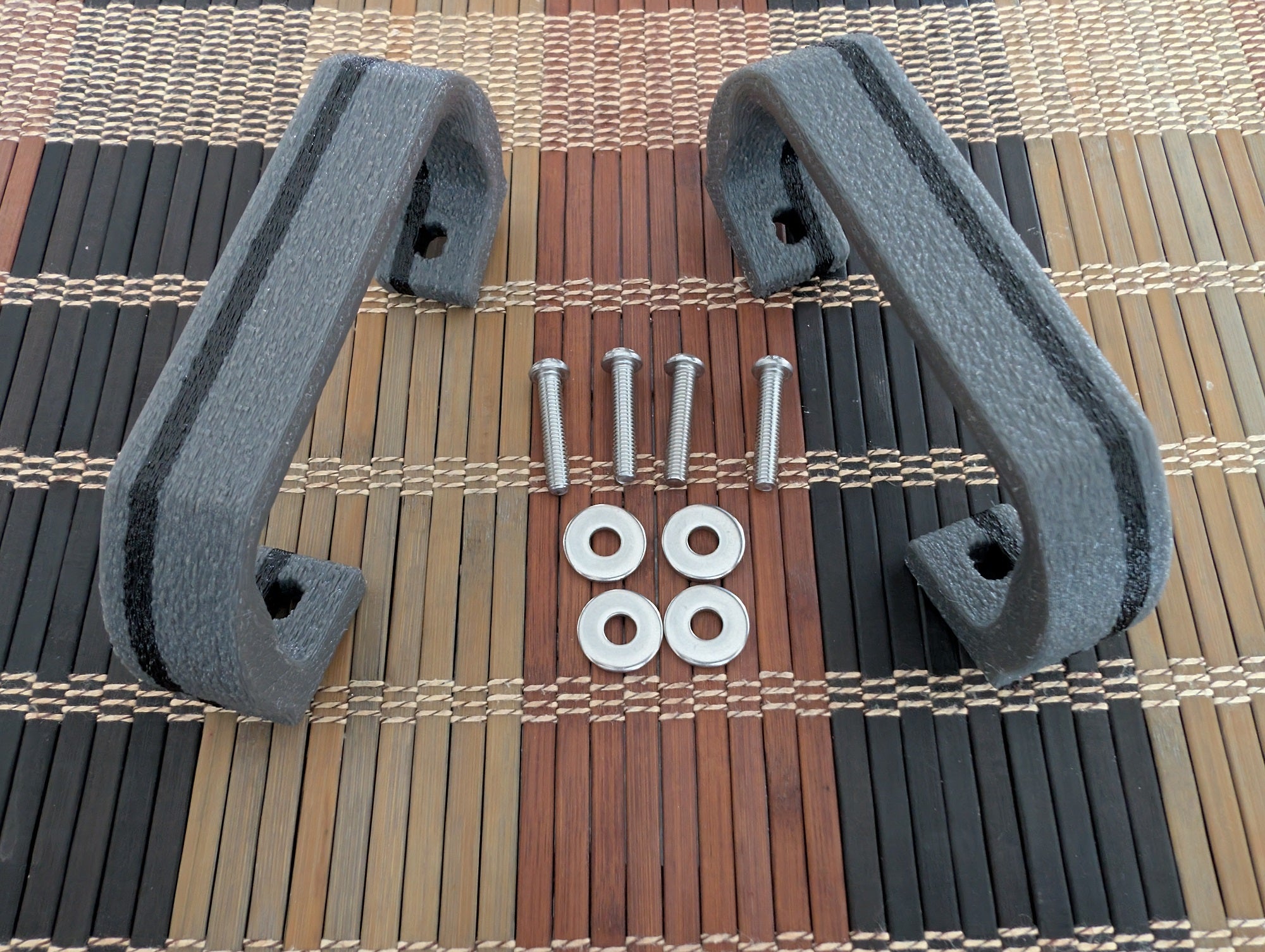 Premium Pair Handle Kit — Gray/Black Stripe