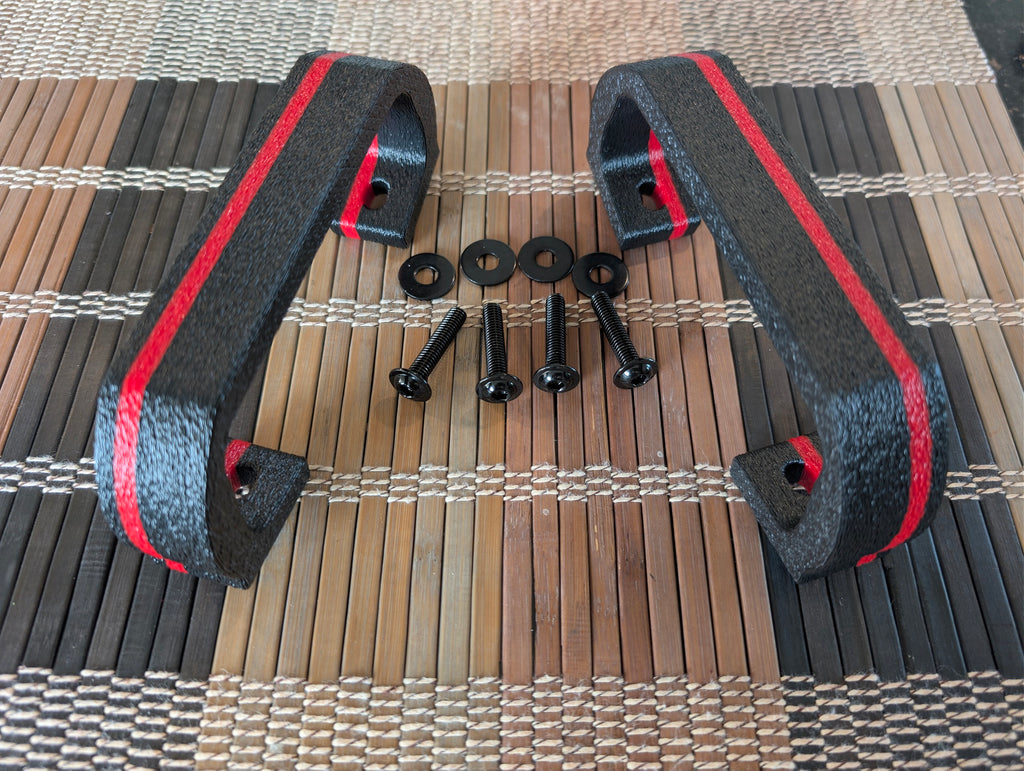 Premium Pair Handle Kit — Black/Red Stripe