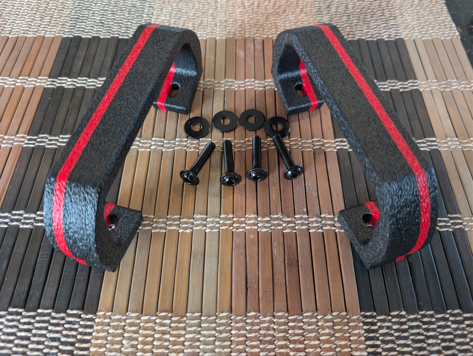 Premium Pair Handle Kit — Black/Red Stripe