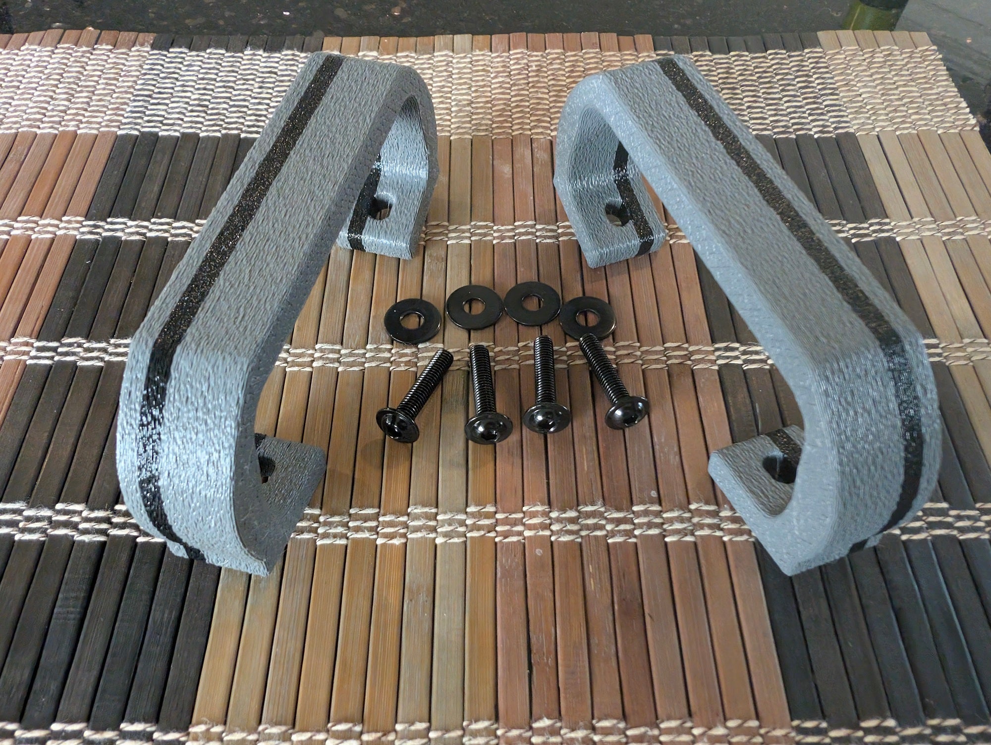 Premium Pair Handle Kit — Gray/Black Stripe